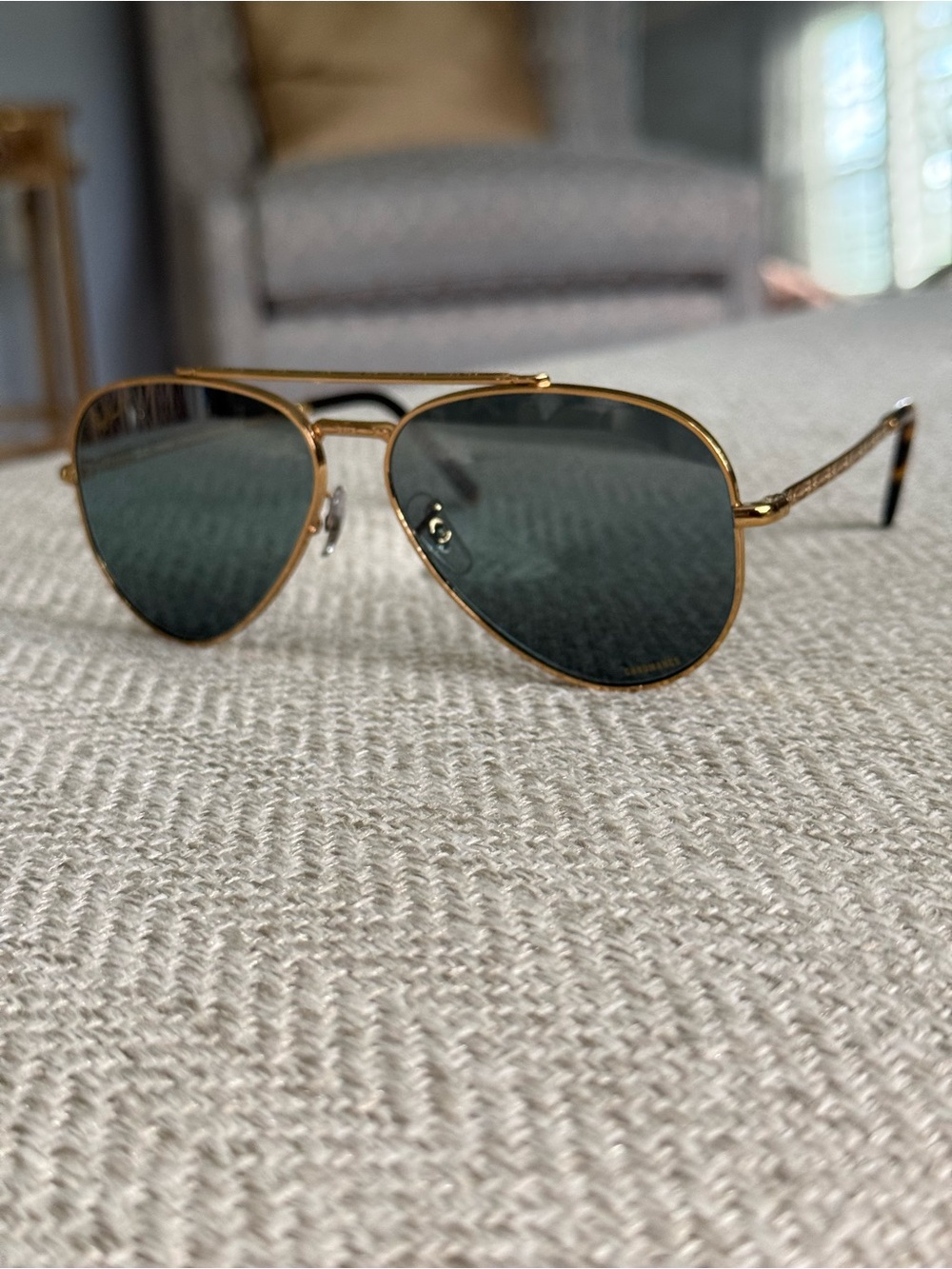 Ray-Ban Polarized Cromance Classic Gold Aviator Sunglasses